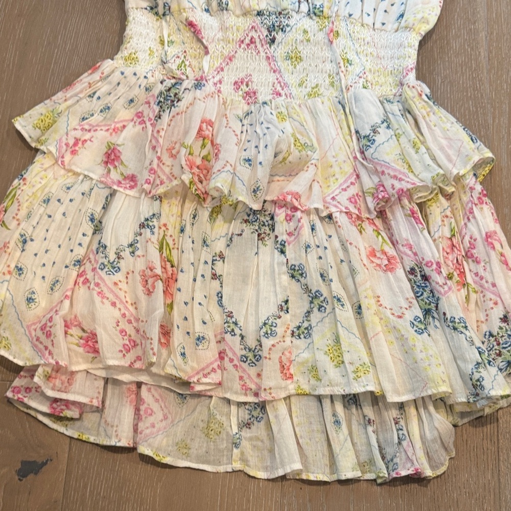 LoveShackFancy Multicolor Floral Ruffle Dress - Picture 5 of 10